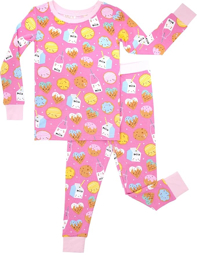 Little Sleepies Two-Piece Pajama Set for Boys & Girls, Soft Viscose from Bamboo Toddler Pajamas for Kids, Family Matching PJs