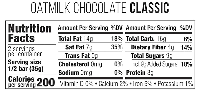 Taza Chocolate Organic Oat Milk Chocolate Bar, Classic, 2.5 Ounce (10 Count), Vegan