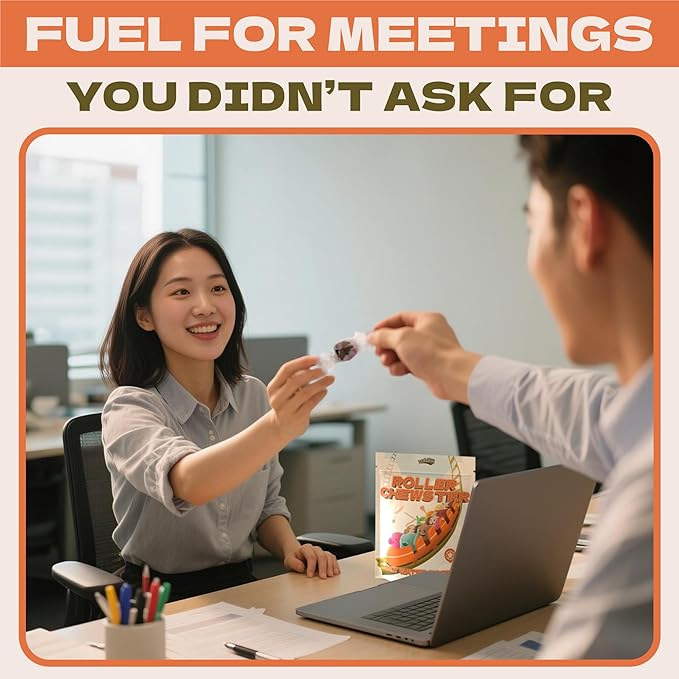 Snackathon Salt Water Taffy Assorted Mix – Roller Chewster Edition, 10-Flavor Carnival Variety, Individually Wrapped Soft & Chewy Gourmet Candy, Unique 15 oz Funfair-Themed Bag for Gifting