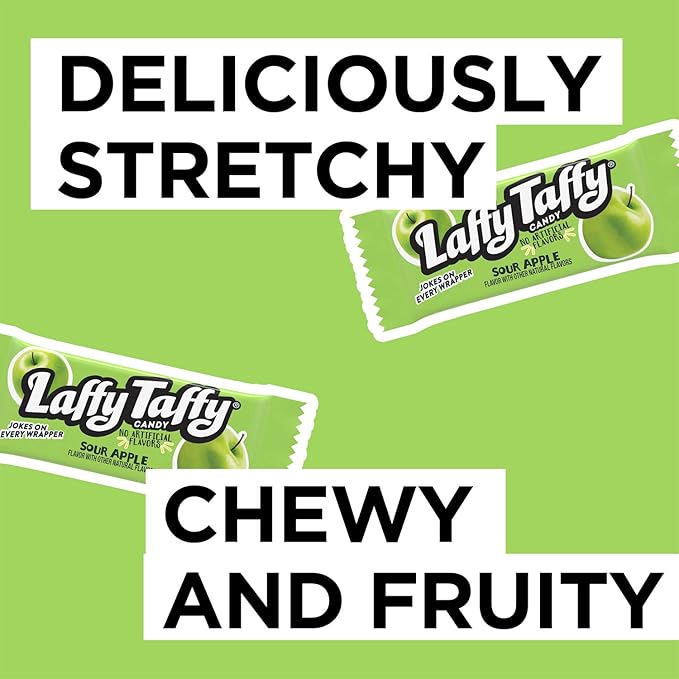 Laffy Taffy Jar, Sour Apple, 145 Count (Pack of 2)