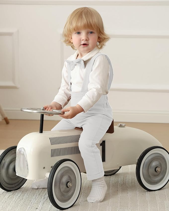 Newborn Baby Boy Clothes Gentleman Wedding Suit Infant Outfits Formal Dress Shirt+Bowtie+Suspender Pants