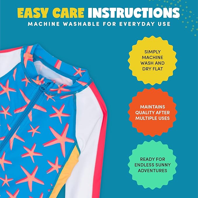 SwimZip Boys' Long-Sleeve UPF 50+ Swimsuit for Baby, Toddler, & Little Boys