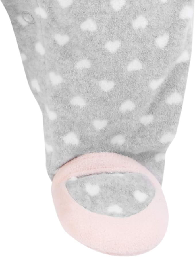 Simple Joys by Carter's Baby Girls' Cotton and Fleece Footed Sleep and Play, Pack of 2