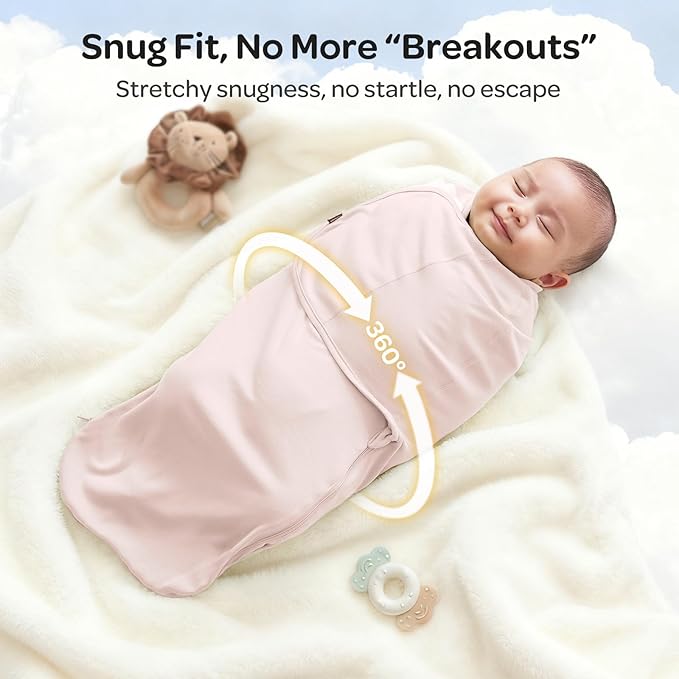Momcozy Swaddles for Newborns, Quiet Fastner Suitable for Infant 0-3 Months, New-Parent-Friendly Swaddle Sack, Reduce Startle Reflex, Newborn Boys Girls Registry Essentials, 2-Pack, Bloom