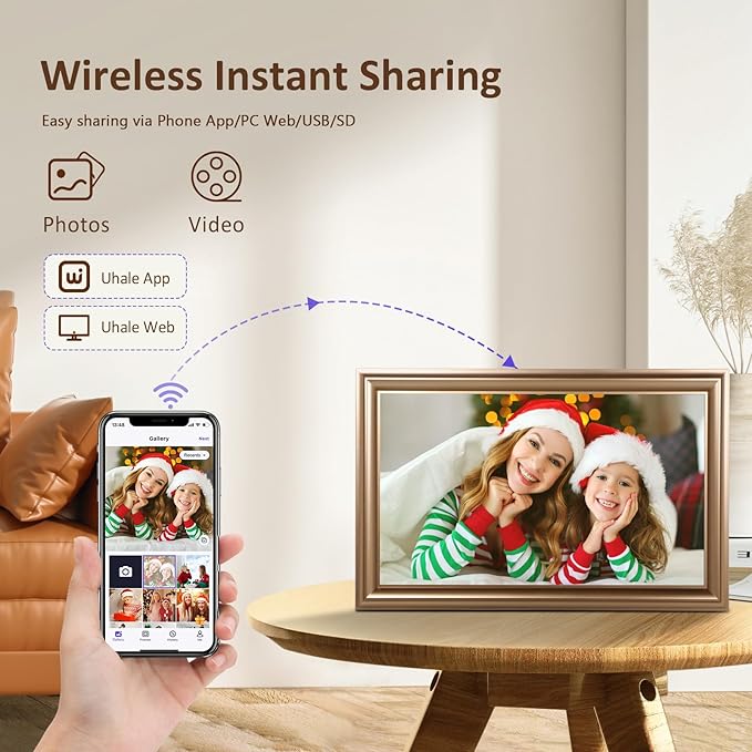 16 Inch Large Digital Picture Frame, Canupdog WiFi Digital Photo Frame with 1080P IPS Touchscreen, 32GB Storage, Auto-Rotate, Wall Mountable, Easy Setup, Slideshow Photos and Videos