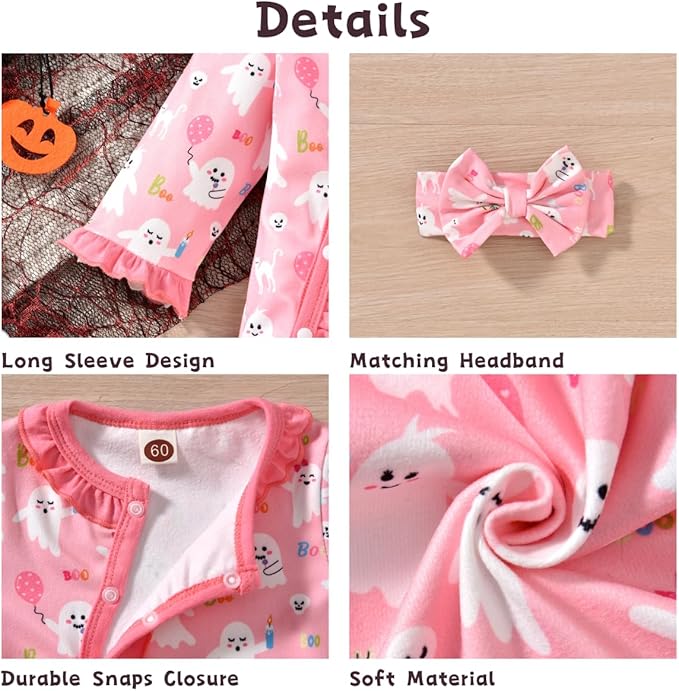 Aalizzwell Baby Girls Romper Outfit Fall Winter Clothes with Accessories