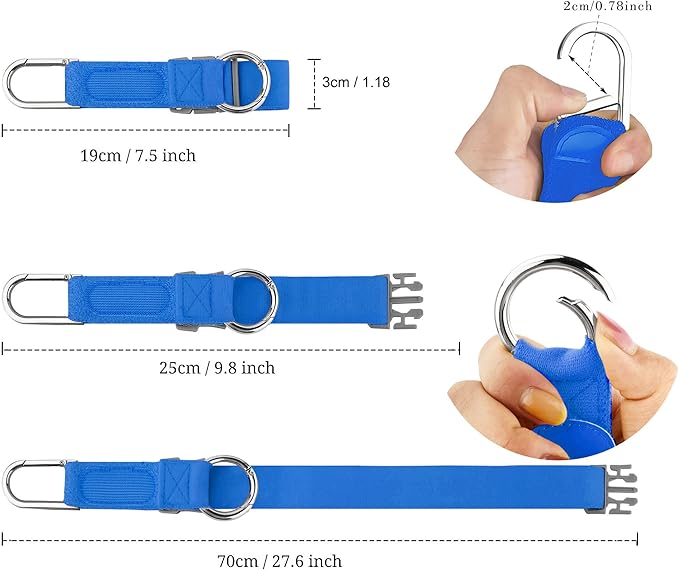 Elastic Jacket Gripper with D-Ring Hook and Buckle, ZINZ D-Ring Hook Baggage Suitcase Straps Belts Travel Accessories, Makes Your Hands Free