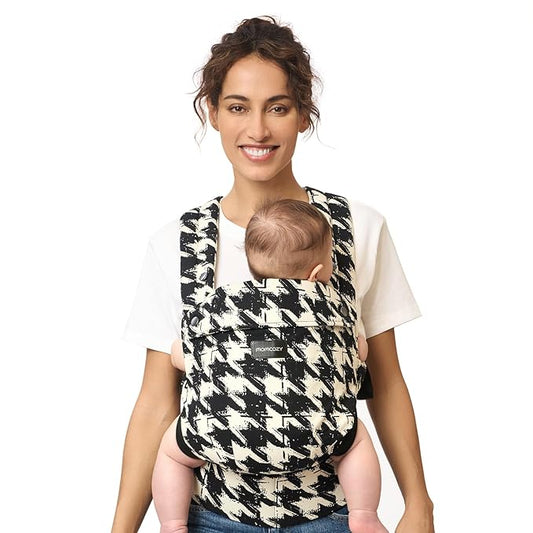 Momcozy Baby Carrier - Ergonomic, Cozy and Lightweight Carrier for 7-44lbs, Effortless to Put On, Ideal for Hands-Free Parenting, Enhanced Lumbar Support, Houndstooth