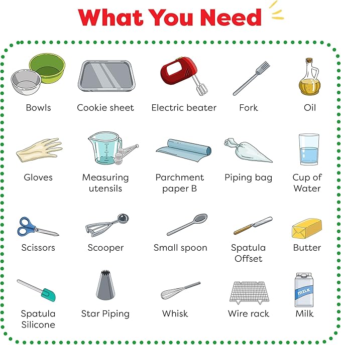 Baketivity Whoopie Pie Burgers Baking Kit for Kids - Kids Baking Set - Real Cooking Set for Girls & Boys Ages 5-12 - Kids Baking Kit with Premeasured Ingredients, STEM Kit for Kids with Instructions