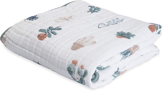 Little Unicorn Original Premium Cotton Quilt | Multi-Layered & Extra-Soft Muslin Fabric |for Babies & Toddlers (Prickle Pots)