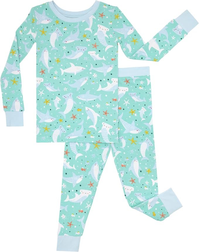 Little Sleepies Two-Piece Pajama Set for Boys & Girls, Soft Viscose from Bamboo Toddler Pajamas for Kids, Family Matching PJs