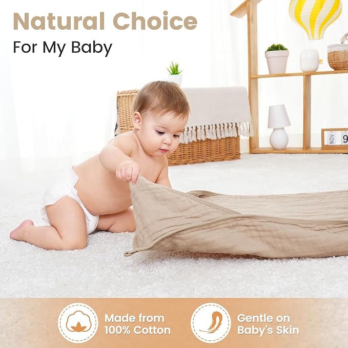 Hooded Baby Towels for Newborn 2 Pack 36x36 Inch Muslin Cotton Baby Bath Towel and 2 Pack Washcloths for Babies, Infant, Toddler and Kids, Soft and Absorbent Newborn Essential(Grey and Blue)