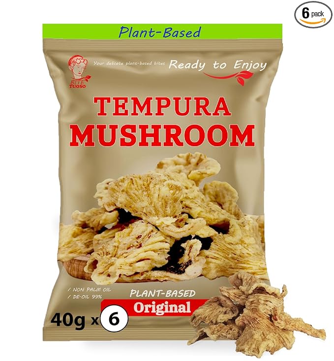 BITETUOSO Crunchy Oyster Mushroom Chips, On the Go, Savory Plant Based Snack, Original Flavor, 1.41 oz (Pack of 6), Dairy Free, Vegan, Crispy Gourmet Snack.