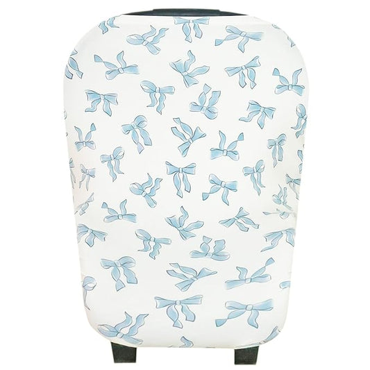 Baby Car Seat Cover Canopy and Nursing Cover Multi-Use Stretchy 5 in 1 Gift "Daphne" by Copper Pearl