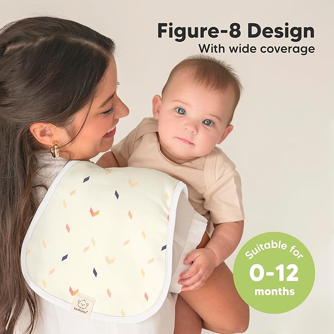 Organic Burp Cloths Baby Boy & Girl - 5-Pack Super Absorbent Cotton Burping Cloths for Babies, Soft & Plush Newborn Spit Up Rags, Infant Towels for Milk Spit Up, Unisex, Large 21" x 10" (Prism)