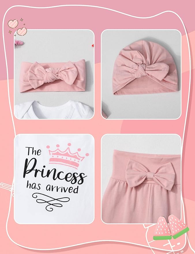 Infant Newborn Baby Girl Clothes Baby Girl Outfits For All Seasons Long Sleeve Snap Romper Pant Sets With Headband