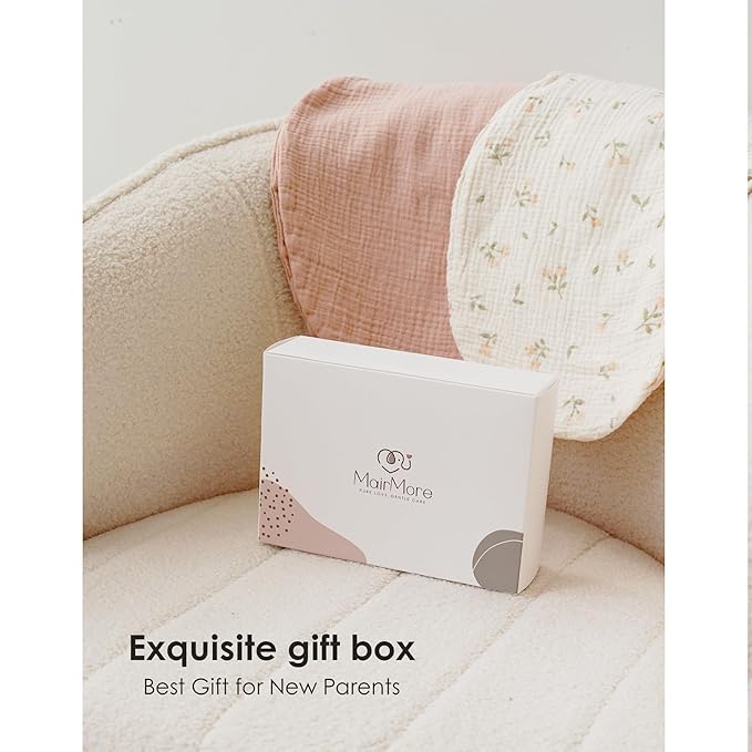 2-Pack Muslin Nursing Pillow Covers, Breathable 100% Cotton Breastfeeding Pillow Slipcovers for Standard Nursing Pillows, Soft Covers for Baby Girls and Boys with Zipper