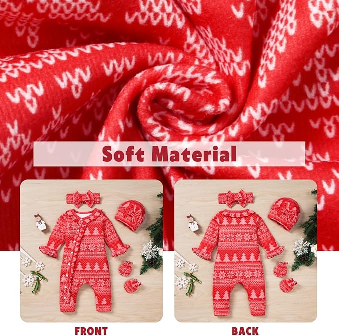 Aalizzwell Baby Girls Romper Outfit Fall Winter Clothes with Accessories