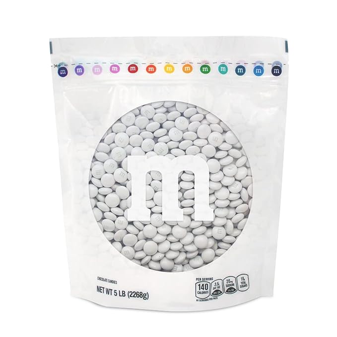 M&M’S WORLD Candy Bulk - Pearl Milk Chocolate for Candy Bar, Chocolate for Weddings, Birthdays, Graduations, Party Favors, Easter, Holiday, Birthday Party Favors and more, 5 lbs