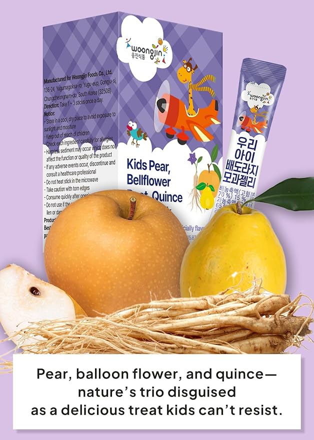 Korean Food Kids Pear, Bellflower Root, Quince Jelly Stick