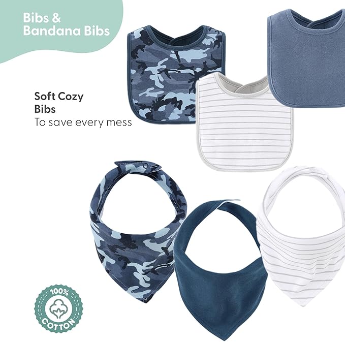 The Peanutshell Baby Layette Gift Set for Boys, Newborn Boy Gift Sets, Baby Clothes & Newborn Essentials Must-Have, Blue Camo