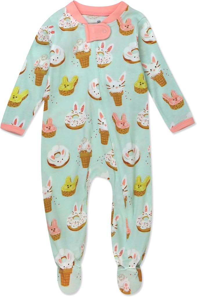 HonestBaby Baby Celebration Sleep & Play Footed One-Piece Pajama Sleeper 100% Organic Cotton