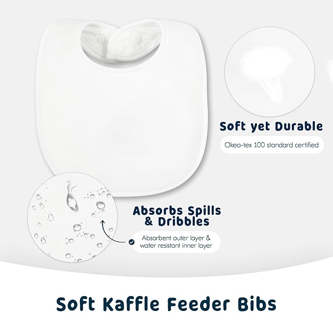 Tiny Twinkle 8 Pack Baby Food Bibs for Eating - Waterproof & Absorbent 6-12 Months Infant Bibs, OEKO-TEX Certified Drooling Bibs for Baby Led Weaning(Girl Sherbet 8-Pack)