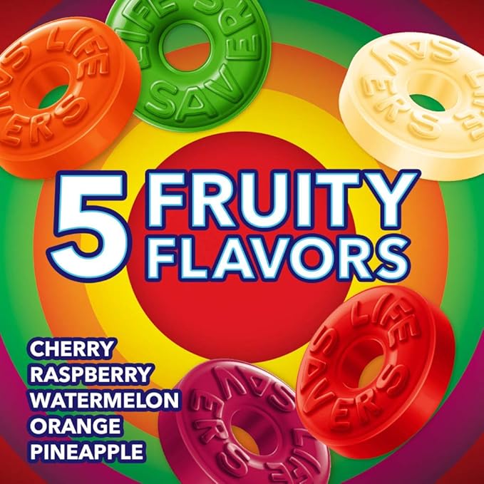 LIFE SAVERS Hard Candy Bag 5 Flavors, Hard Candy Individually Wrapped for Goodie Bags, Road Trips, Treats, Offices, Celebrations, 50-Ounce Party Size