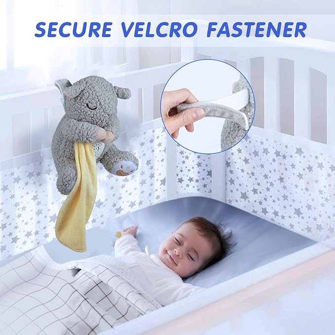 BEREST Rechargeable Baby Sleep Soother, Mom's Heartbeat Babies Cry Sensor Lullabies & White Noise Sound, Nursery Decor Night Light Projector Toddler Crib Sleeping Aid, Boys & Girls Shower Gifts