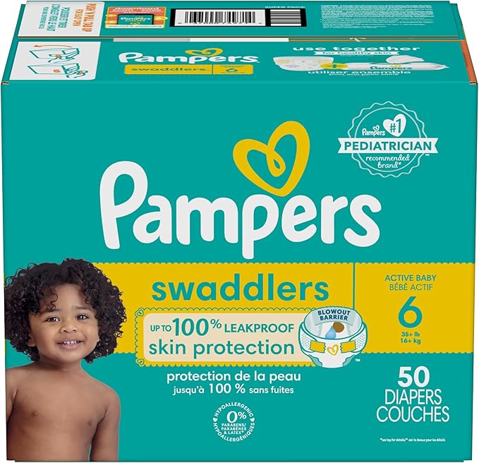 Pampers Baby Diapers - Swaddlers - Size 6, 50 Count, Ultra Absorbent Disposable Infant Diaper