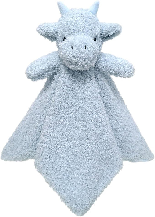 Baby Blue Dragon Soft Stuffed Animal Security Blanket, Plush Dinosaur Character Lovey Blanket, Baby Shower/Nursery Gift, Newborn Infant Toddler Snuggle Blankie for Boys Girls, 14 Inches