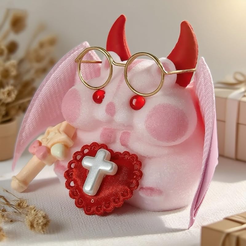 Handmade Taba Squishy Hamster Toy, Cute Squishy Hamster Fidget Toy, Realistic Hamster Toy, Soft Silicone Mochi Furry Toy, Stress Relief Gift for Adults & Kids, Halloween Decor((Pink Monster)