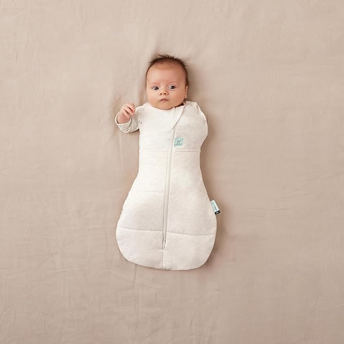 ergoPouch Cocoon Swaddle Sack 0.2 TOG - Baby Sleep Sack, Gentle Snug Fit Helps Calm Startle Reflex, Ideal for Arms In/Out Sleeping, Soft Breathable Fabric for Better Sleep (0 Months, Oatmeal Marle)