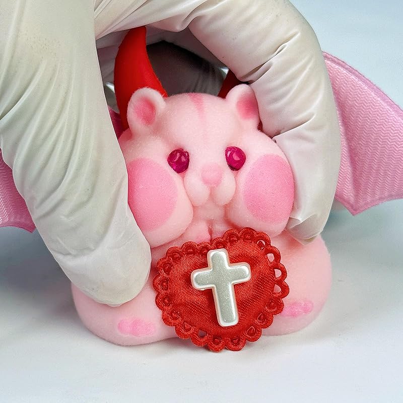 Handmade Taba Squishy Hamster Toy, Cute Squishy Hamster Fidget Toy, Realistic Hamster Toy, Soft Silicone Mochi Furry Toy, Stress Relief Gift for Adults & Kids, Halloween Decor((Pink Monster)