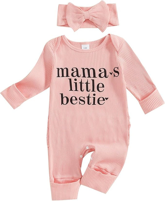Newborn Girl Clothes Baby Girl Coming Home Outfit Zipper One-piece Outfits Ruffle Footie Bodysuit Jumpsuit Headband