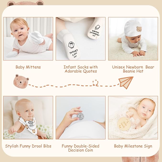 New Mom Gifts for Women, Luxury Pregnancy Gifts for New Parents Gender Reveal Gifts Baby Gift Sets with Mom and Dad Tumbler Baby Essentials for First Time Moms, Expecting Parents to Be, Baby Shower…