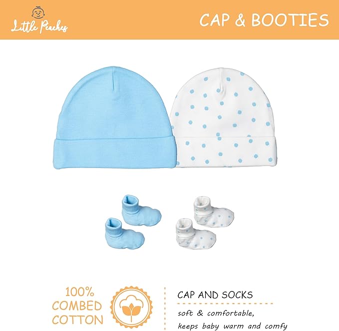 Baby Boy Clothes & Accessories Set – Newborn Essentials Gift – Fits 6 to 9 Months