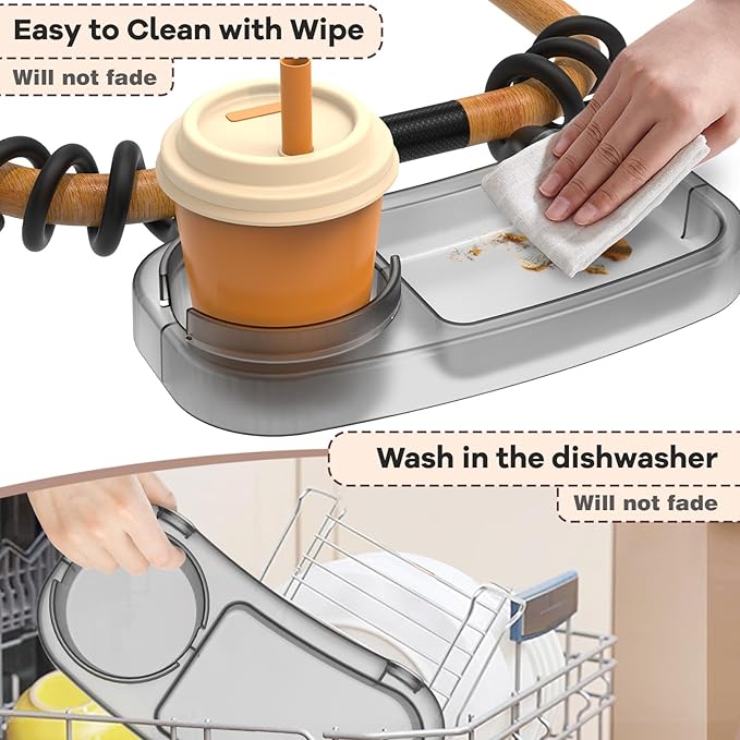 Upgraded Universal Stroller Snack Tray, Cup Holder Stroller Tray with Silicone Flexible Arms Grip, Stroller Tray Attachment for Baby Toddler Holder Stroller Accessories for Snacks On The Go