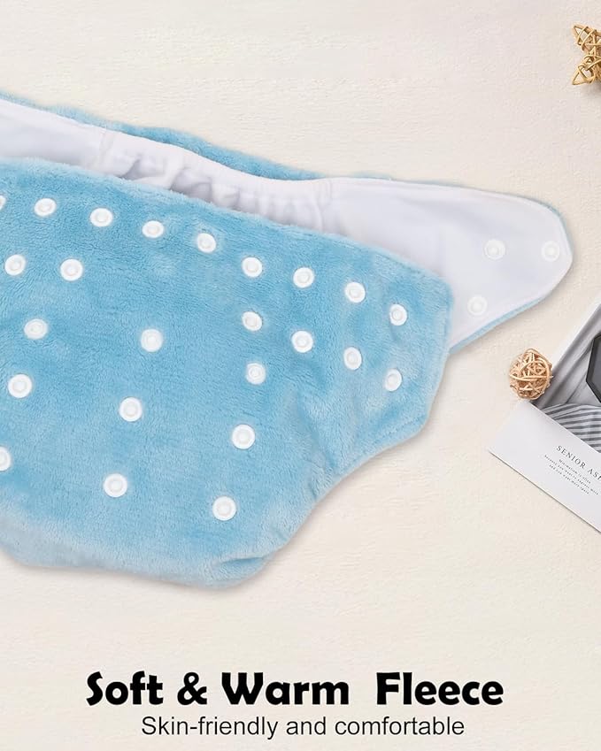 ALVABABY 6 Pack Baby Cloth Diapers Warm for Autumn and Winter with 6pcs 4-Layers Rayon from Bamboo Inserts,Cloth Diaper Covers Adjustable Washable Reusable for Baby Girls and Boys 6BMR01