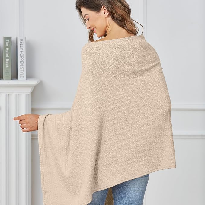 Nursing Cover for Baby Breastfeeding, Knit Breastfeeding Cover, Warm Cozy Swaddle, Breathable and Soft, Wide Neck with Stretch for Easy View (Summer Wheat)