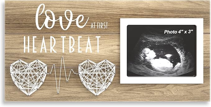 Baby Sonogram Picture Frame for Standard 4" x 3" Ultrasound Photo - Pregnancy Announcements Ideas - Gender Reveal Baby-Shower Gifts - New Mom Expecting Parents to Be Keepsake Gift