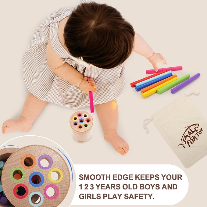 Montessori Toys for 1-3 Year Old: Wooden Learning Color Sorting Toys for Toddlers Age 1 2 3, Fine Motor Developmental Infants Sensory Matching Games, Busy Board 18 month old Baby Boys Girls Gifts
