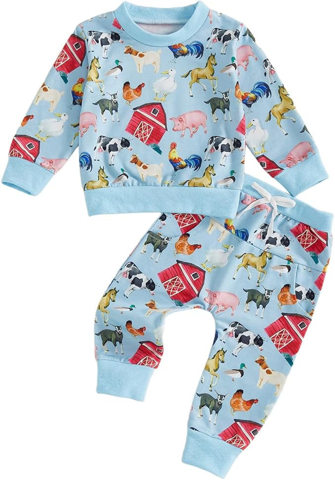 CIYCUIT Toddler Baby Boy Clothes Long Sleeve Sweatshirt Pants Set Fall Winter Outfits