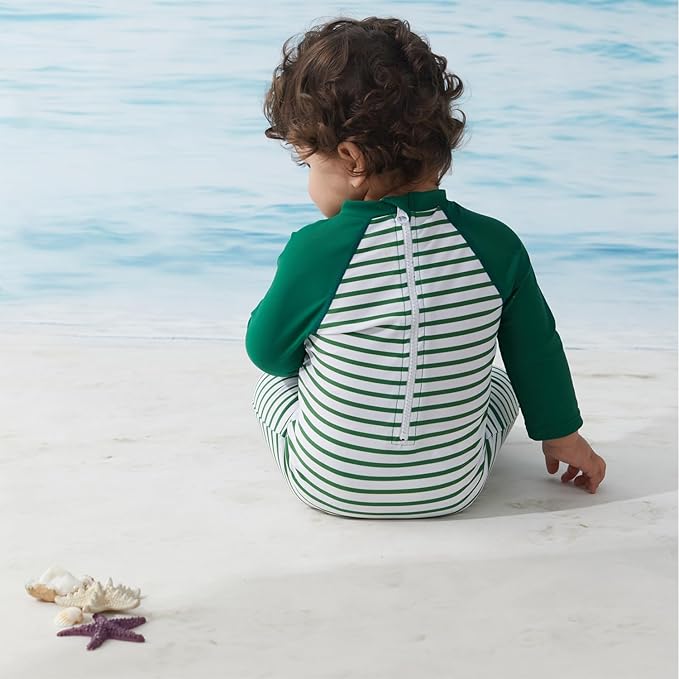 UMELOK Baby Boys UPF 50+ Sun Protection One Piece Rashguard Swimsuit with Snap Bottom