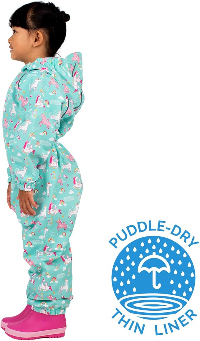 JAN & JUL Waterproof Rain Suit, Windproof Coveralls for Toddlers and Kids