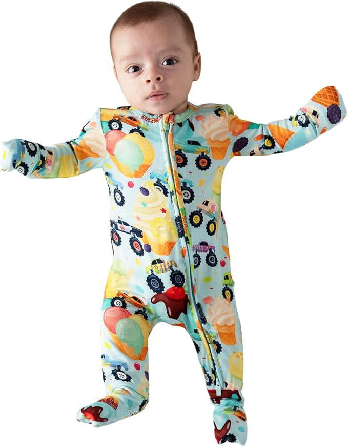 Posh Peanut Convertible Baby Sleepers - Girls Footless Baby Pajamas with 2 Way Zipper for Easy Diaper Changes