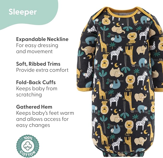 The Peanutshell Baby Layette Gift Set for Baby Boys - 16 Piece Boy Baby Clothes Newborn to 9 Months - King of the Jungle