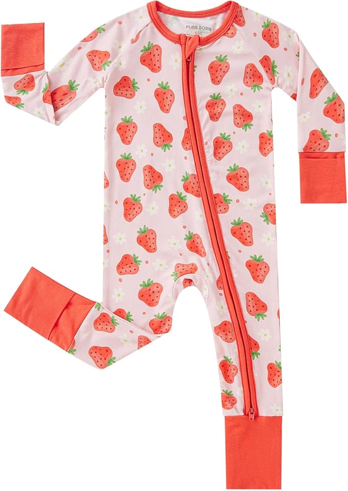 pureborn Baby Boys Girls Sleeper Snug Fit Viscose from Bamboo Pajamas 0-24 Months