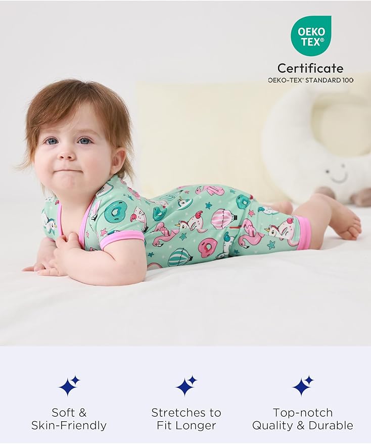 Bamboo Viscose Baby Girl Romper Infant Short Sleeve Zipper Baby Jumpsuit