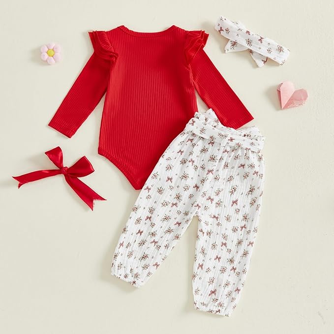 Mubineo Baby Girl Clothes Outfits Cute Flower Romper Daisy Pant Fall Winter Newborn Outfit Sets